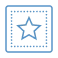 A blue square with a star in it.