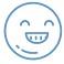 An image of a blue logo with a black background.