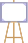 A wooden easel with a white board on it.