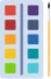 An image of a pencil and a color palette.