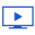 A blue and white logo of LED TV  with a blue background.