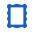 A blue and white logo of frame with a blue background.