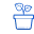 A blue and white logo of a plant with a blue background.